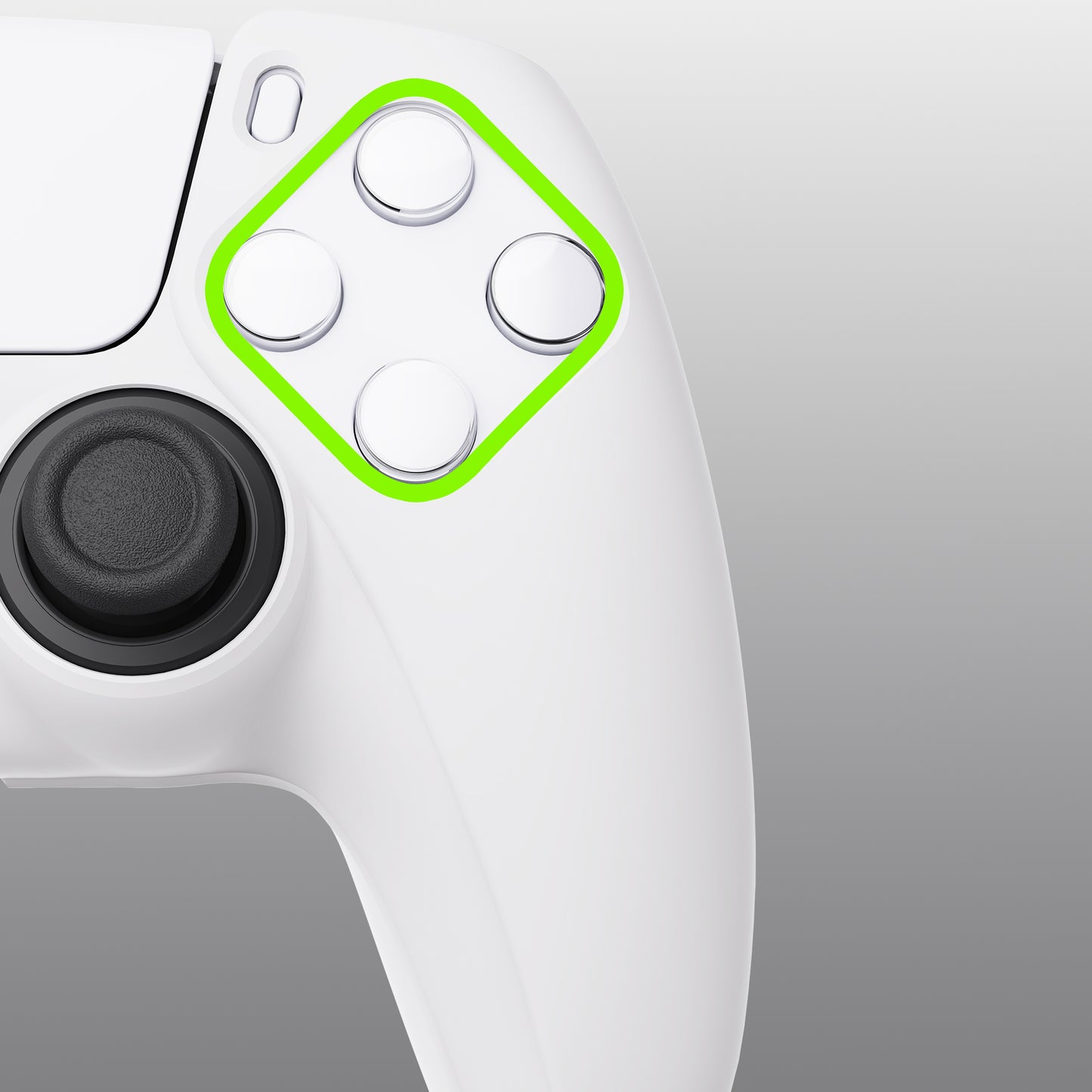 PlayVital Pure Series Anti-Slip Silicone Cover Skin with Thumb Grip Caps for PS5 Wireless Controller - White - KOPF002 PlayVital