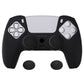 PlayVital Pure Series Anti-Slip Silicone Cover Skin with Thumb Grip Caps for PS5 Wireless Controller - Black - KOPF001 PlayVital