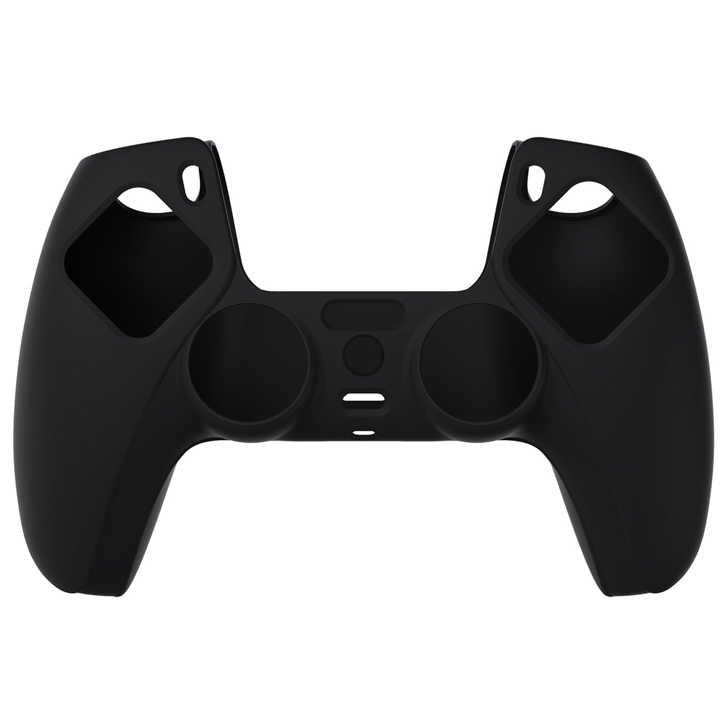 PlayVital Pure Series Anti-Slip Silicone Cover Skin with Thumb Grip Caps for PS5 Wireless Controller - Black - KOPF001 PlayVital