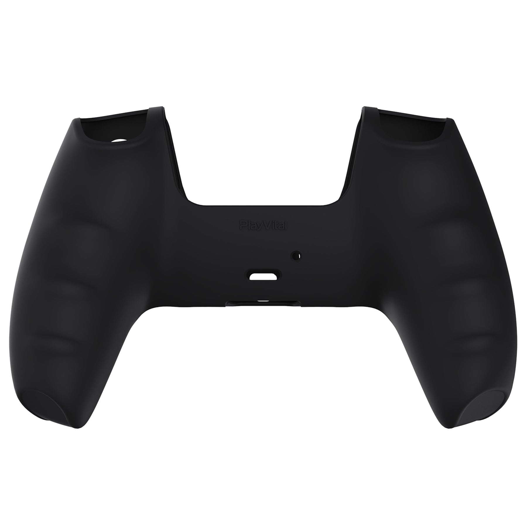 PlayVital Pure Series Anti-Slip Silicone Cover Skin with Thumb Grip Caps for PS5 Wireless Controller - Black - KOPF001 PlayVital