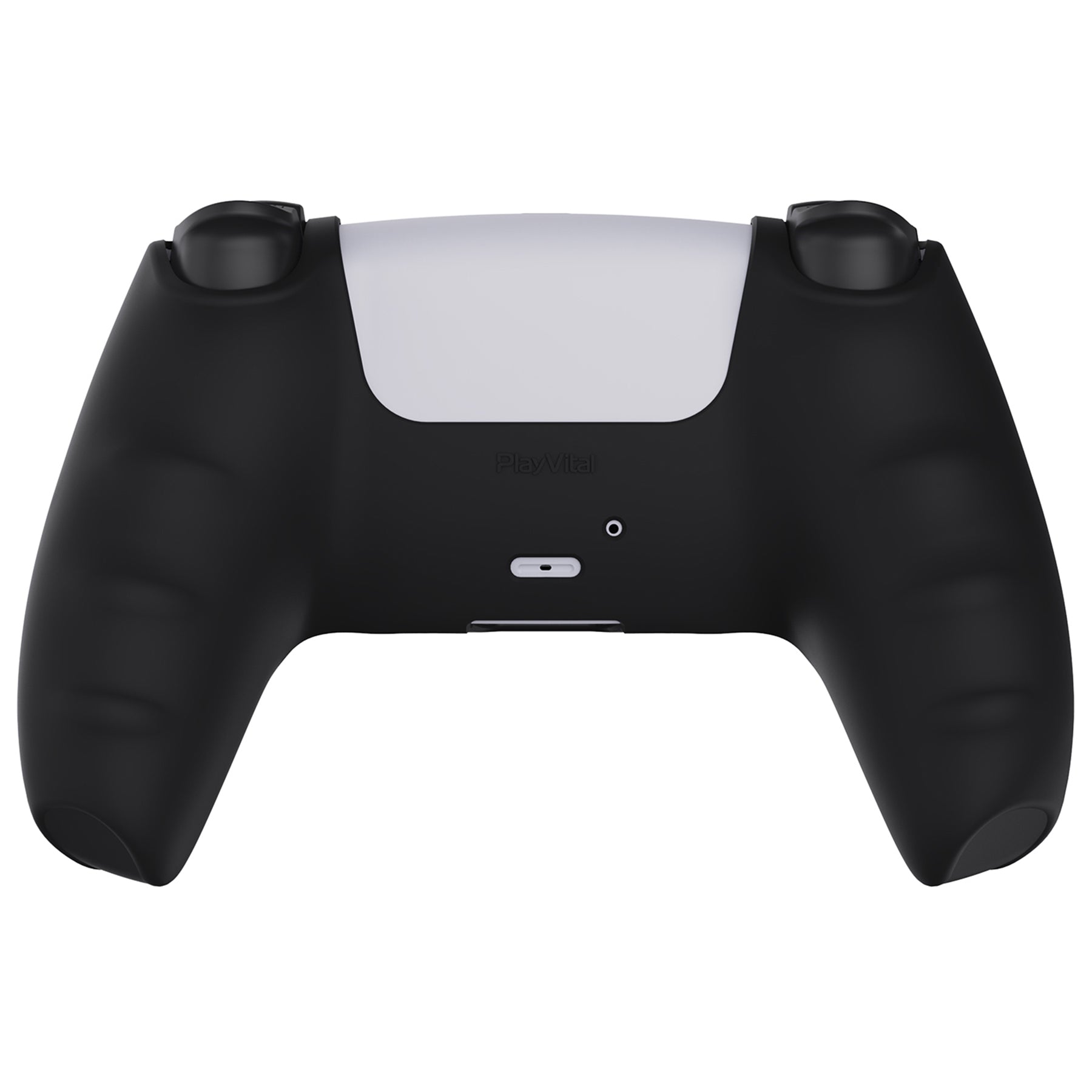 PlayVital Pure Series Anti-Slip Silicone Cover Skin with Thumb Grip Caps for PS5 Wireless Controller - Black - KOPF001 PlayVital