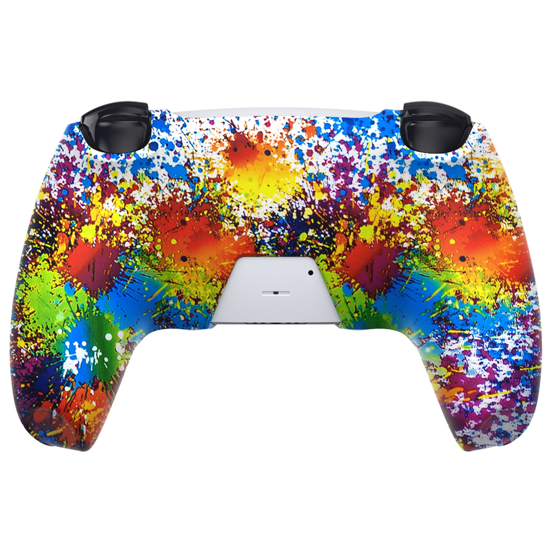 PlayVital Pure Series Dockable Model Anti-Slip Silicone Cover Skin with Thumb Grip Caps for PS5 Wireless Controller - Compatible with Charging Station - Colorful Splash - EKPFS002 PlayVital
