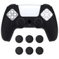 PlayVital Pure Series Dockable Model Anti-Slip Silicone Cover Skin with Thumb Grip Caps for PS5 Wireless Controller - Compatible with Charging Station - Black - EKPFP001 PlayVital