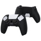 PlayVital Pure Series Dockable Model Anti-Slip Silicone Cover Skin with Thumb Grip Caps for PS5 Wireless Controller - Compatible with Charging Station - Black - EKPFP001 PlayVital