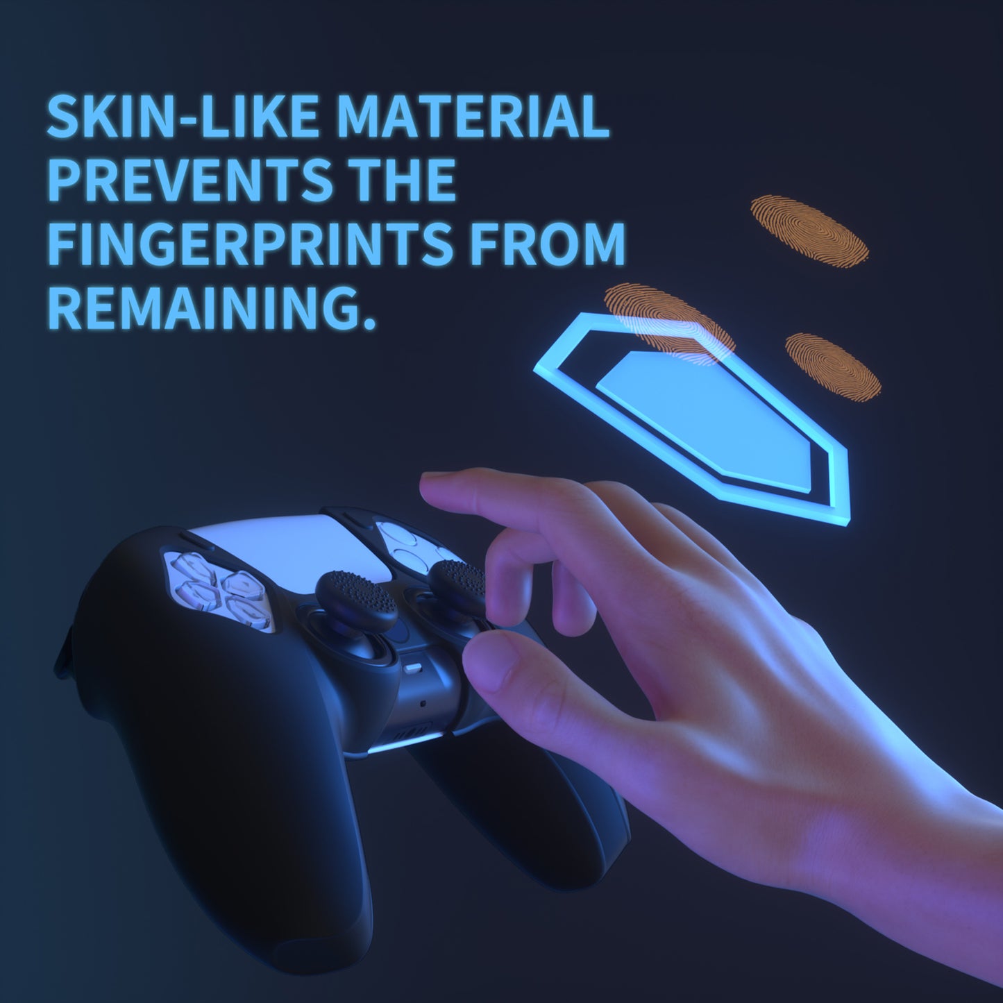 PlayVital Pure Series Dockable Model Anti-Slip Silicone Cover Skin with Thumb Grip Caps for PS5 Wireless Controller - Compatible with Charging Station - Black - EKPFP001 PlayVital