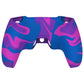 PlayVital Pure Series Dockable Model Anti-Slip Silicone Cover Skin with Thumb Grip Caps for PS5 Wireless Controller - Compatible with Charging Station - Pink & Purple & Blue - EKPFP003 PlayVital