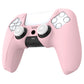 PlayVital Pure Series Dockable Model Anti-Slip Silicone Cover Skin with Thumb Grip Caps for PS5 Wireless Controller - Compatible with Charging Station - Cherry Blossoms Pink - EKPFP007 PlayVital