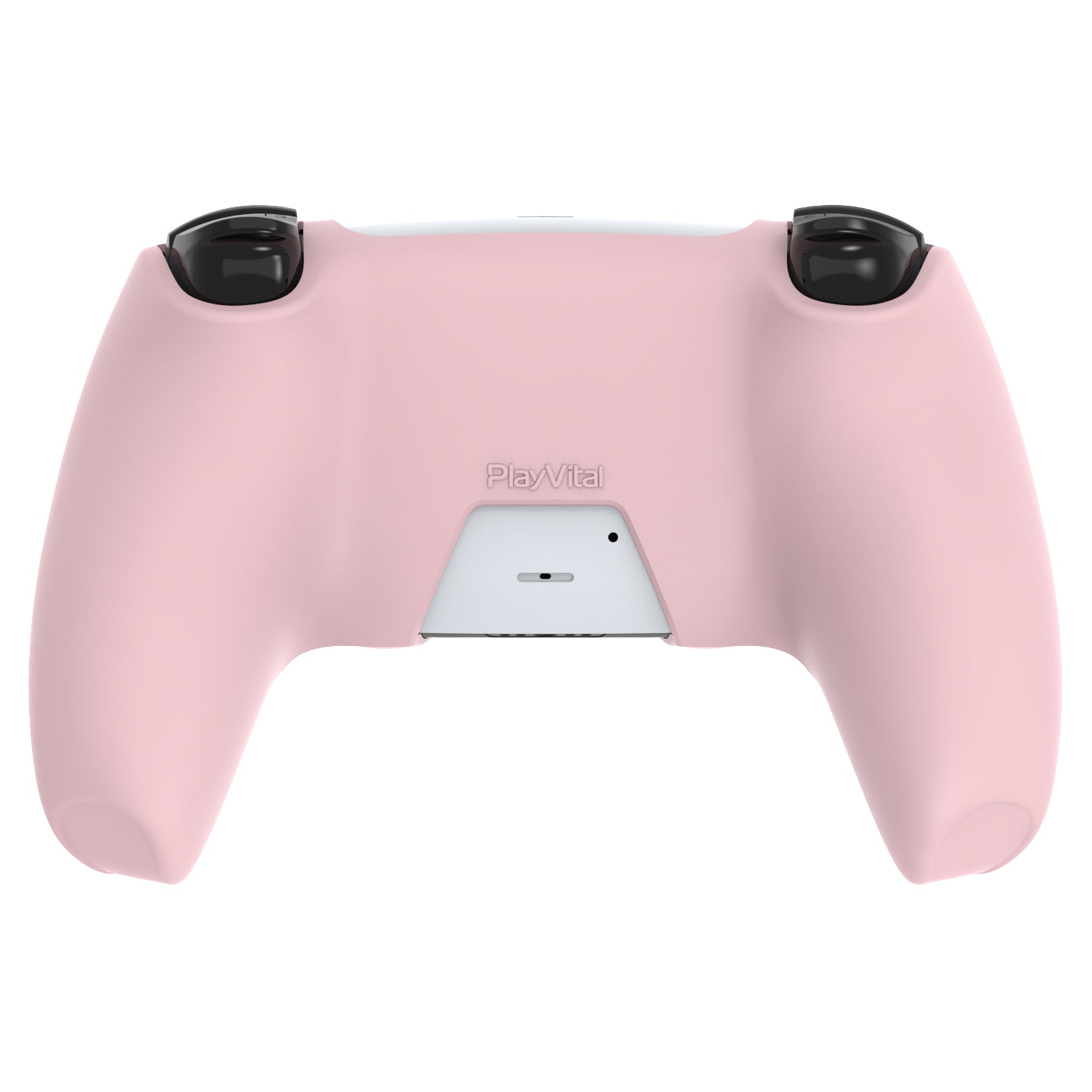 PlayVital Pure Series Dockable Model Anti-Slip Silicone Cover Skin with Thumb Grip Caps for PS5 Wireless Controller - Compatible with Charging Station - Cherry Blossoms Pink - EKPFP007 PlayVital