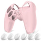 PlayVital Pure Series Dockable Model Anti-Slip Silicone Cover Skin with Thumb Grip Caps for PS5 Wireless Controller - Compatible with Charging Station - Cherry Blossoms Pink - EKPFP007 PlayVital