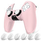 PlayVital Pure Series Dockable Model Anti-Slip Silicone Cover Skin with Thumb Grip Caps for PS5 Wireless Controller - Compatible with Charging Station - Cherry Blossoms Pink - EKPFP007 PlayVital