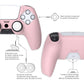 PlayVital Pure Series Dockable Model Anti-Slip Silicone Cover Skin with Thumb Grip Caps for PS5 Wireless Controller - Compatible with Charging Station - Cherry Blossoms Pink - EKPFP007 PlayVital