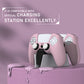 PlayVital Pure Series Dockable Model Anti-Slip Silicone Cover Skin with Thumb Grip Caps for PS5 Wireless Controller - Compatible with Charging Station - Cherry Blossoms Pink - EKPFP007 PlayVital