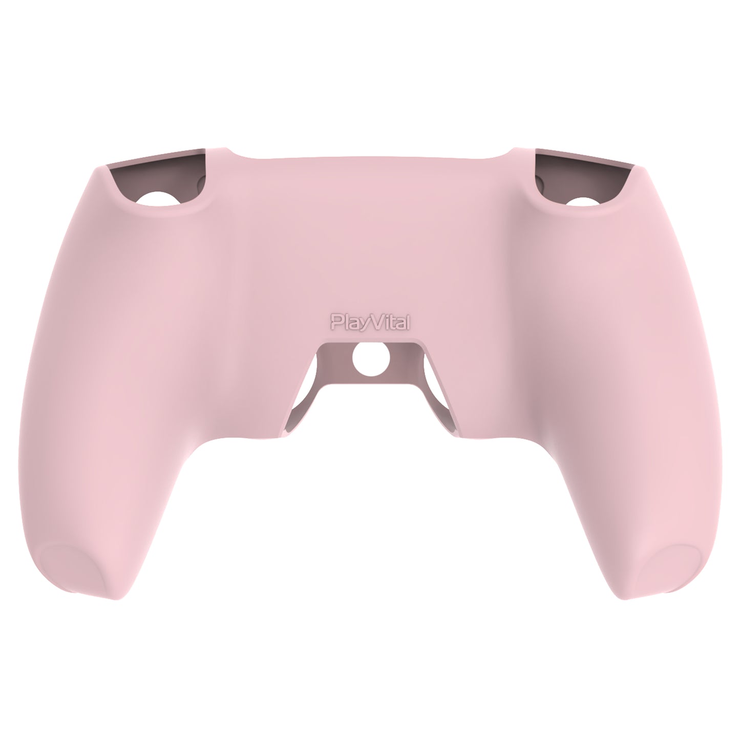 PlayVital Pure Series Dockable Model Anti-Slip Silicone Cover Skin with Thumb Grip Caps for PS5 Wireless Controller - Compatible with Charging Station - Cherry Blossoms Pink - EKPFP007 PlayVital