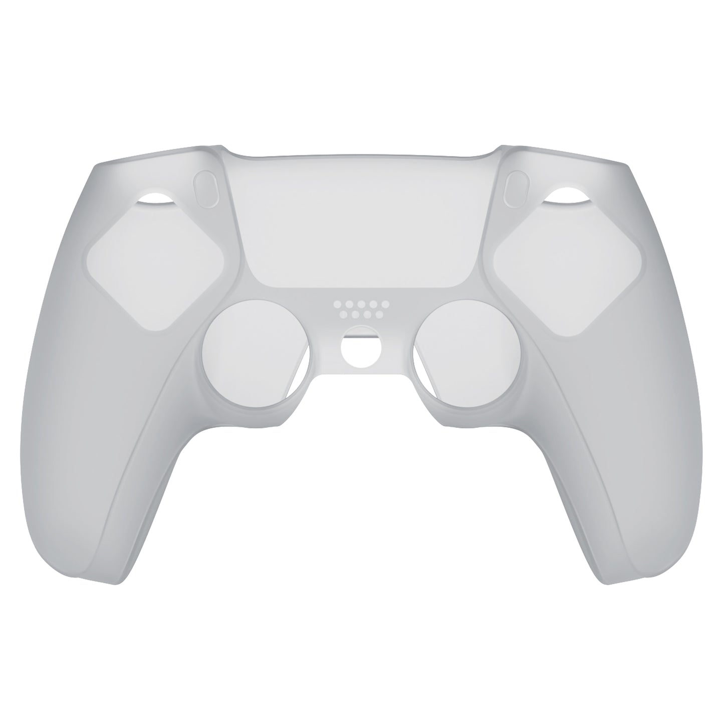 PlayVital Pure Series Dockable Model Anti-Slip Silicone Cover Skin with Thumb Grip Caps for PS5 Wireless Controller - Compatible with Charging Station - Clear White - EKPFP008 PlayVital