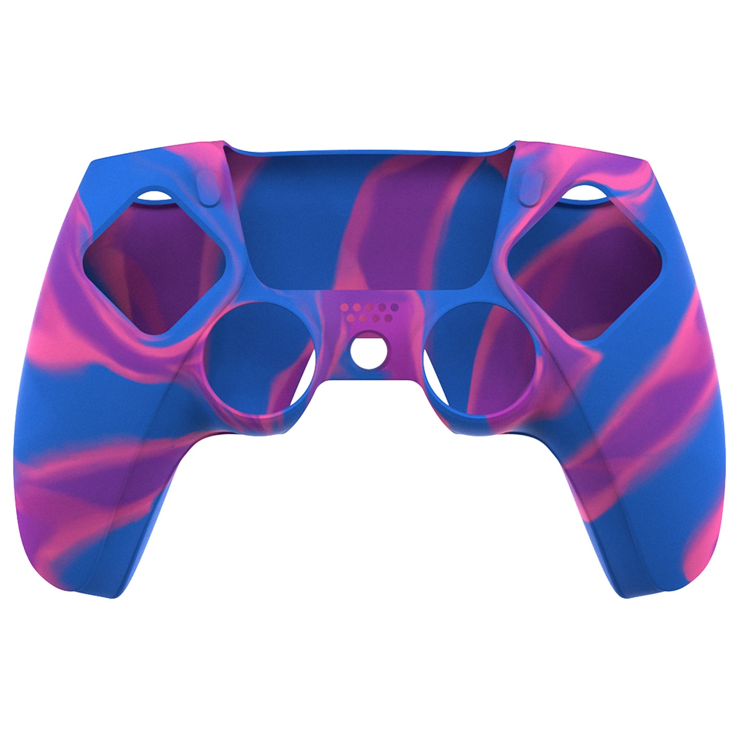 PlayVital Pure Series Dockable Model Anti-Slip Silicone Cover Skin with Thumb Grip Caps for PS5 Wireless Controller - Compatible with Charging Station - Pink & Purple & Blue PlayVital