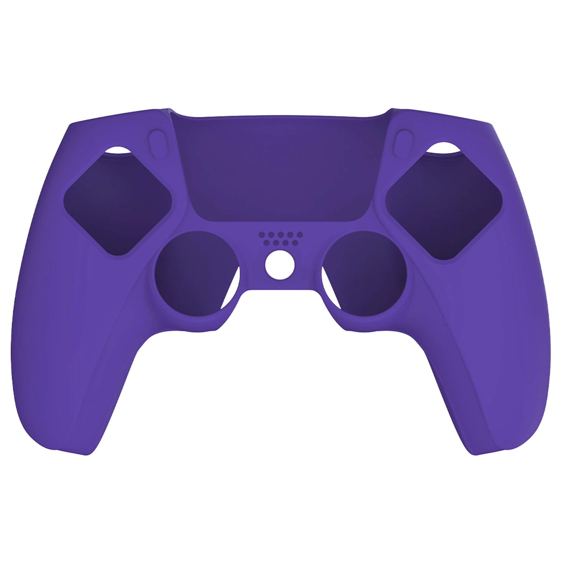 PlayVital Pure Series Ergonomic Anti-Slip Silicone Cover Skin with Thumb Grip Caps for PS5 Wireless Controller - Compatible with Charging Station - Purple - EKPFP006 PlayVital