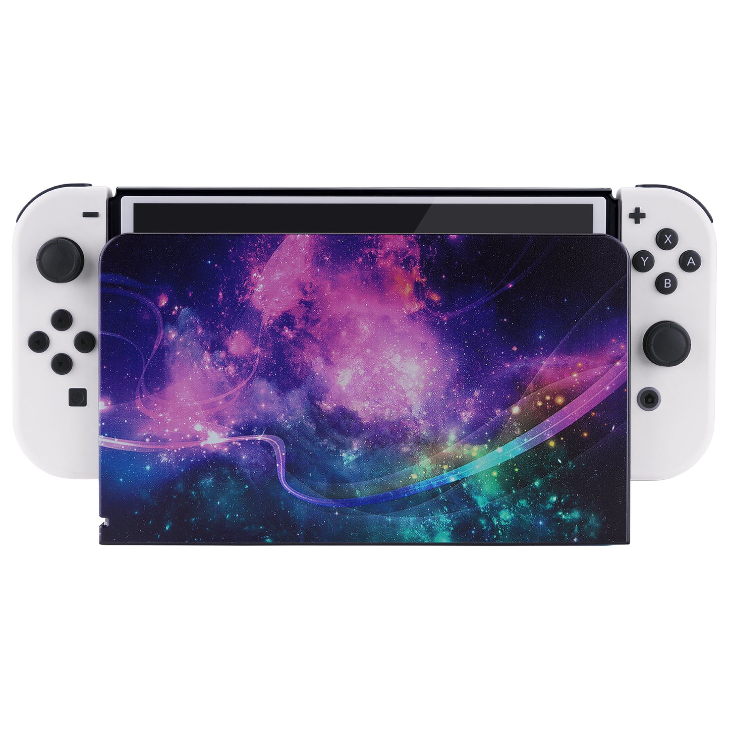 PlayVital Purple Galaxy Custom Dock Faceplate Cover for Nintendo Switch OLED Charging Dock - NTG8004 PlayVital