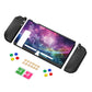 PlayVital Purple Galaxy Protective Case for NS Switch, Soft TPU Slim Case Cover for NS Switch Console with Colorful ABXY Direction Button Caps - NTU6015G2 PlayVital