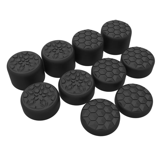 PlayVital QUANTUM Pro Ergonomic Thumbstick Grips for Nintendo Switch 2 (2025) with 3 Height Convex and Concave - Diamond Grain & Crack Bomb Design - Black PlayVital