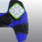 PlayVital Raging Warrior Edition Anti-slip Silicone Cover Skin with Thumbstick Caps for PS5 Wireless Controller - Blue & Black - KZPF006 PlayVital