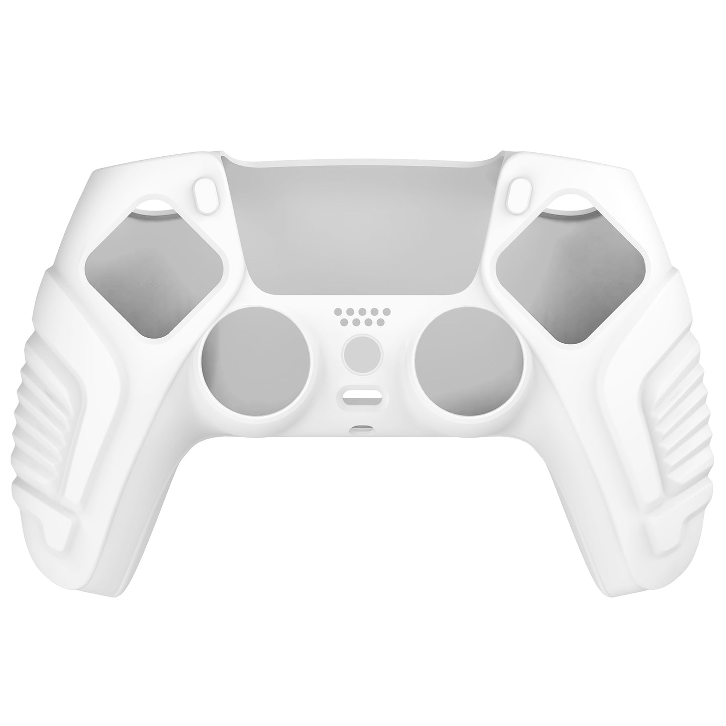 PlayVital Raging Warrior Edition Anti-slip Silicone Cover Skin with Thumbstick Caps for PS5 Wireless Controller - White - KZPF002 PlayVital