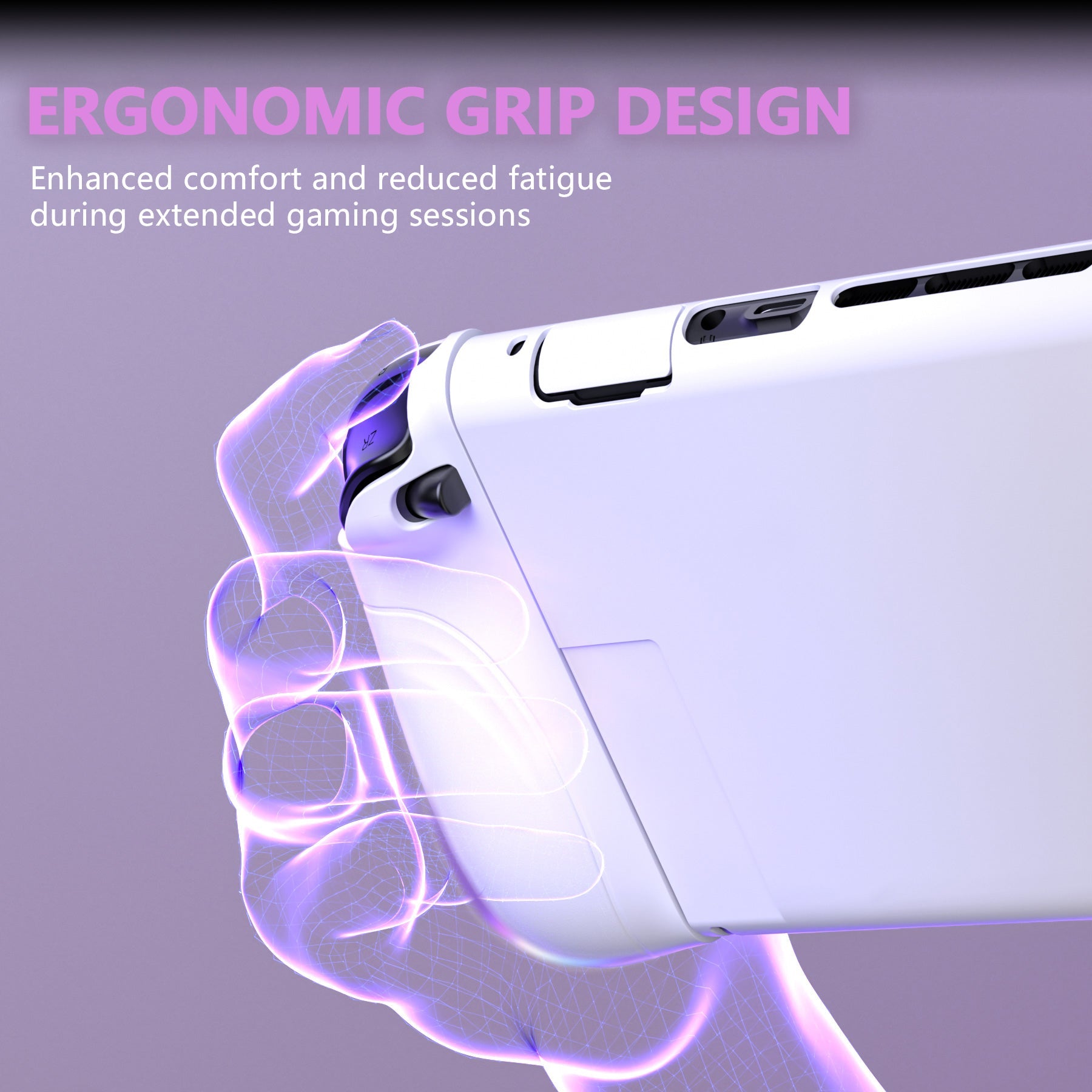 PlayVital Ranger Silicone Grip with Hard Console Cover for Nintendo Switch 2, Protective Case with Folding Stand & Thumb Grips Caps for Nintendo Switch 2 (2025) - White PlayVital