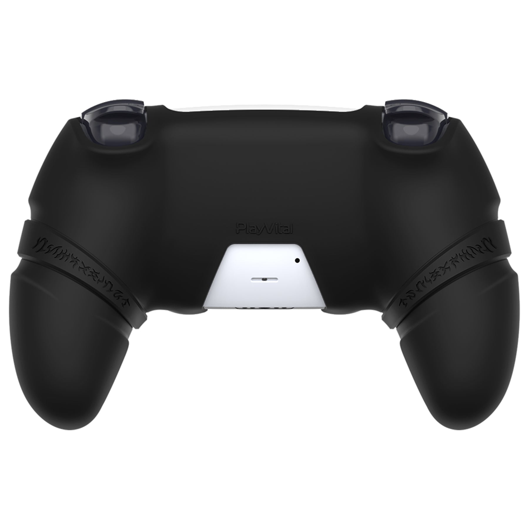 PlayVital Runes Edition Silicone Cover Skin for PS5 Controller with Thumb Grips & Touchpad Skin & D-pad Area Sticker, Compatible with PS5 Charging Dock - Black - FVEPFP001 PlayVital