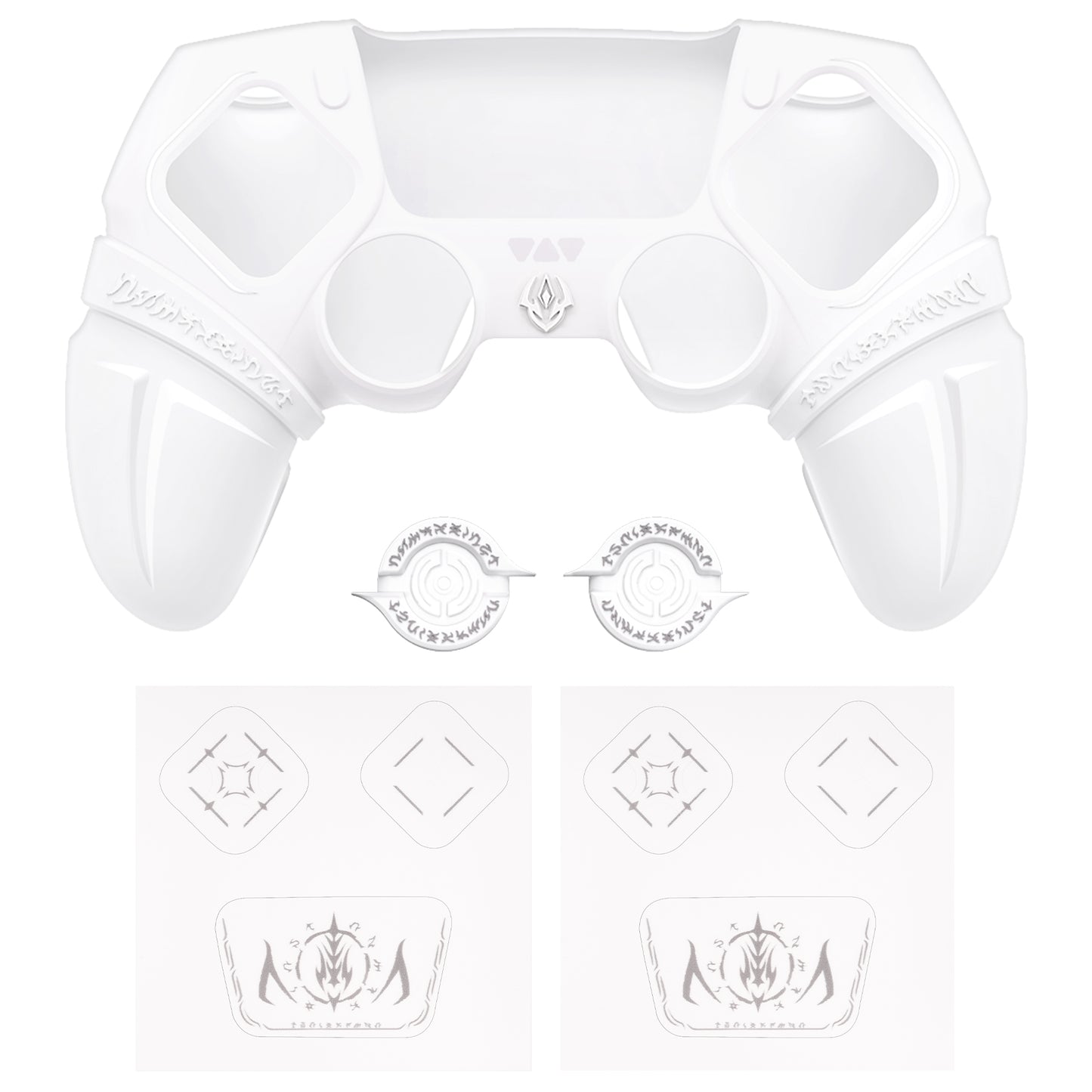 PlayVital Runes Edition Silicone Cover Skin for PS5 Controller with Thumb Grips & Touchpad Skin & D-pad Area Sticker, Compatible with PS5 Charging Dock - Black - FVEPFP001 (Copy) PlayVital