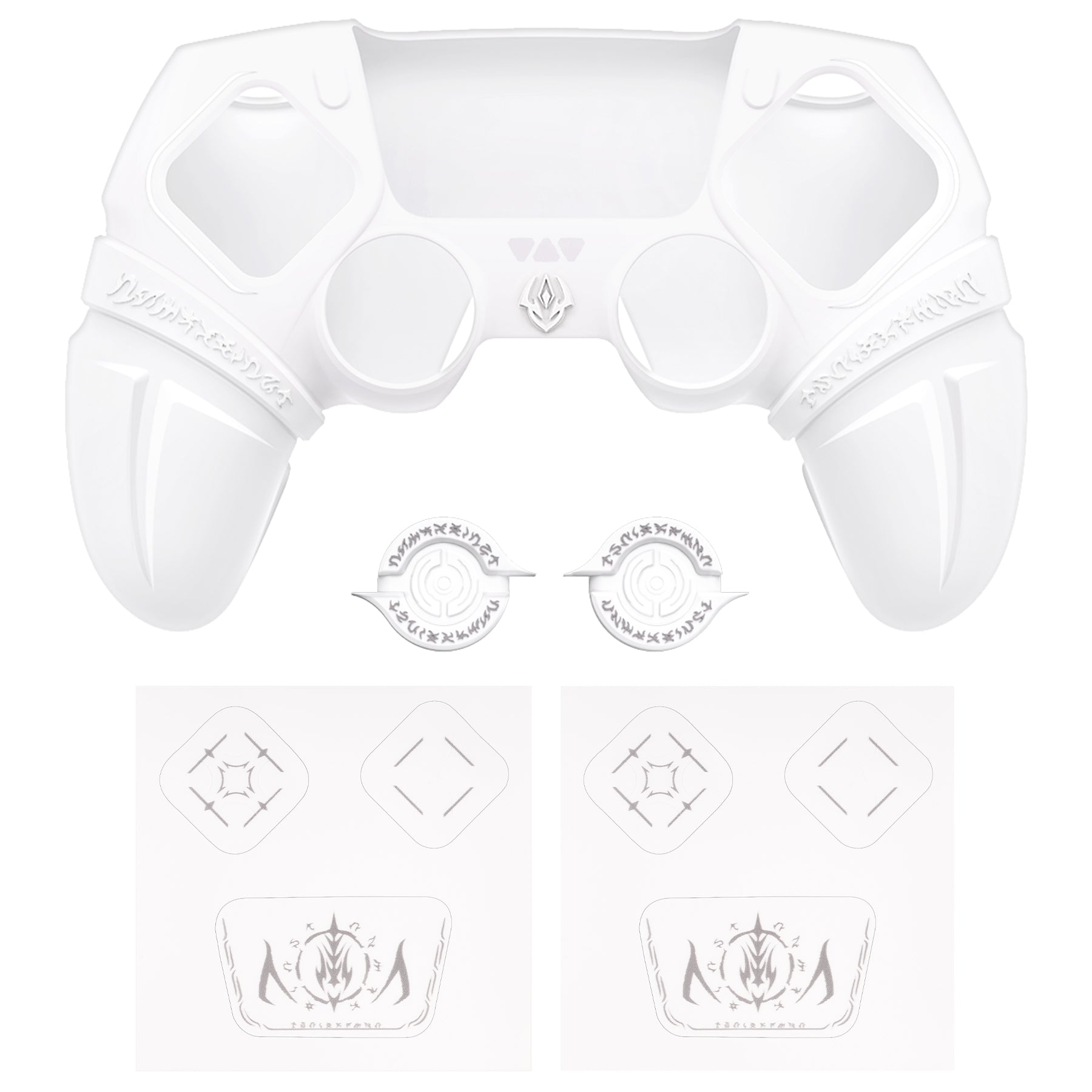 PlayVital Runes Edition Silicone Cover Skin for PS5 Controller with Thumb Grips & Touchpad Skin & D-pad Area Sticker, Compatible with PS5 Charging Dock - Black - FVEPFP001 (Copy) PlayVital