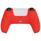 PlayVital Samurai Edition Anti-Slip Silicone Cover Skin with Thumb Grip Caps for PS5 Wireless Controller - Passion Red - BWPF012 PlayVital