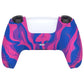 PlayVital Samurai Edition Anti-Slip Silicone Cover Skin with Thumb Grip Caps for PS5 Wireless Controller - Pink & Purple & Blue - BWPF015 PlayVital