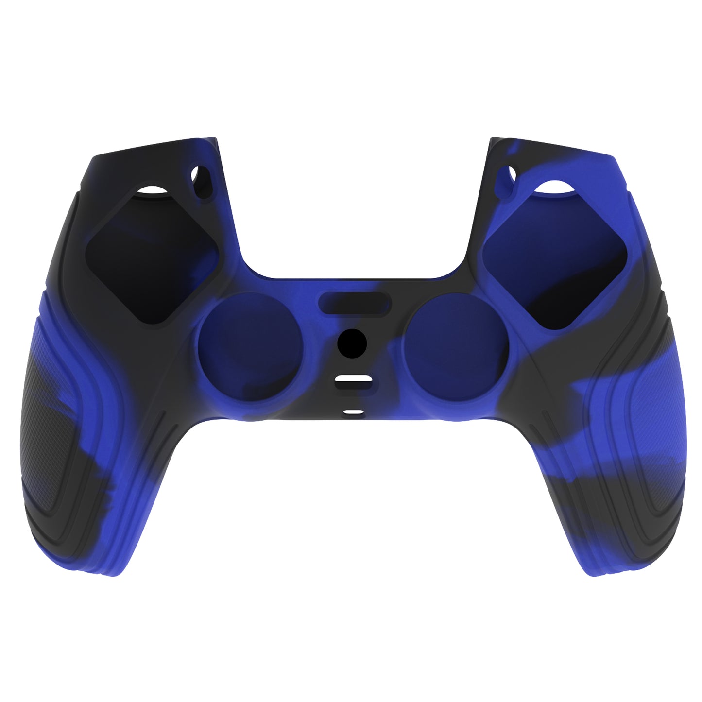 PlayVital Samurai Edition Anti-Slip Silicone Cover Skin with Thumb Grip Caps for PS5 Wireless Controller - Blue & Black PlayVital