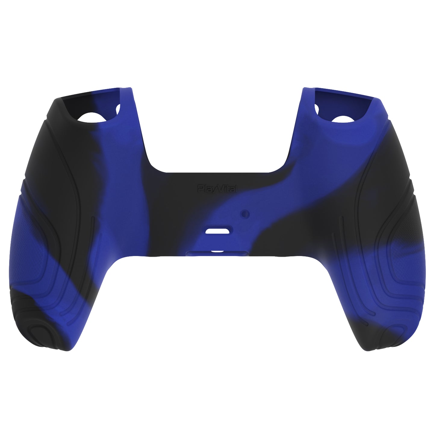 PlayVital Samurai Edition Anti-Slip Silicone Cover Skin with Thumb Grip Caps for PS5 Wireless Controller - Blue & Black PlayVital