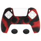 PlayVital Samurai Edition Anti-Slip Silicone Cover Skin with Thumb Grip Caps for PS5 Wireless Controller - Red & Black PlayVital