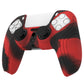 PlayVital Samurai Edition Anti-Slip Silicone Cover Skin with Thumb Grip Caps for PS5 Wireless Controller - Red & Black PlayVital