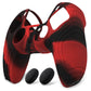 PlayVital Samurai Edition Anti-Slip Silicone Cover Skin with Thumb Grip Caps for PS5 Wireless Controller - Red & Black PlayVital