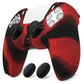 PlayVital Samurai Edition Anti-Slip Silicone Cover Skin with Thumb Grip Caps for PS5 Wireless Controller - Red & Black PlayVital