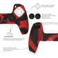 PlayVital Samurai Edition Anti-Slip Silicone Cover Skin with Thumb Grip Caps for PS5 Wireless Controller - Red & Black PlayVital