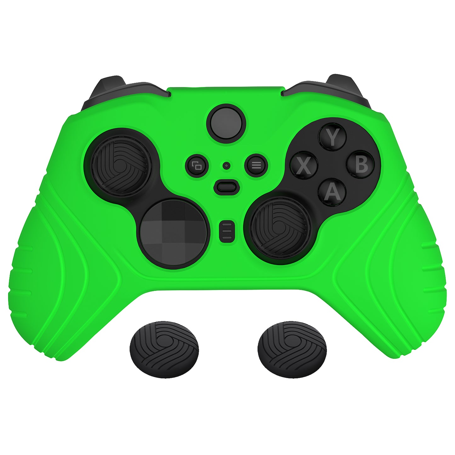 PlayVital Samurai Edition Anti Slip Silicone Case Cover for Xbox Elite Wireless Controller Series 2, Ergonomic Soft Rubber Skin Protector for Xbox Elite Series 2 with Thumb Grip Caps - Green - XBE2M011 playvital
