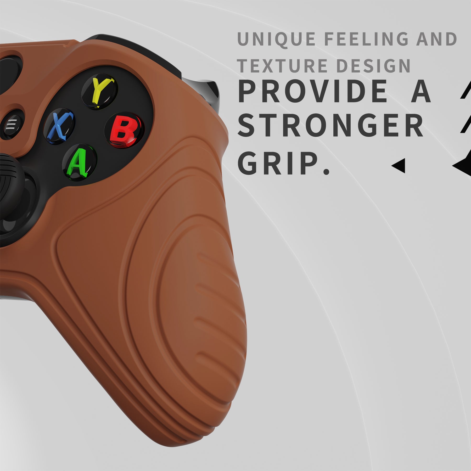 PlayVital Samurai Edition Anti Slip Silicone Case Cover with Thumb Grip Caps for Xbox One X/S Controller - Signal Brown - XOQ046 playvital