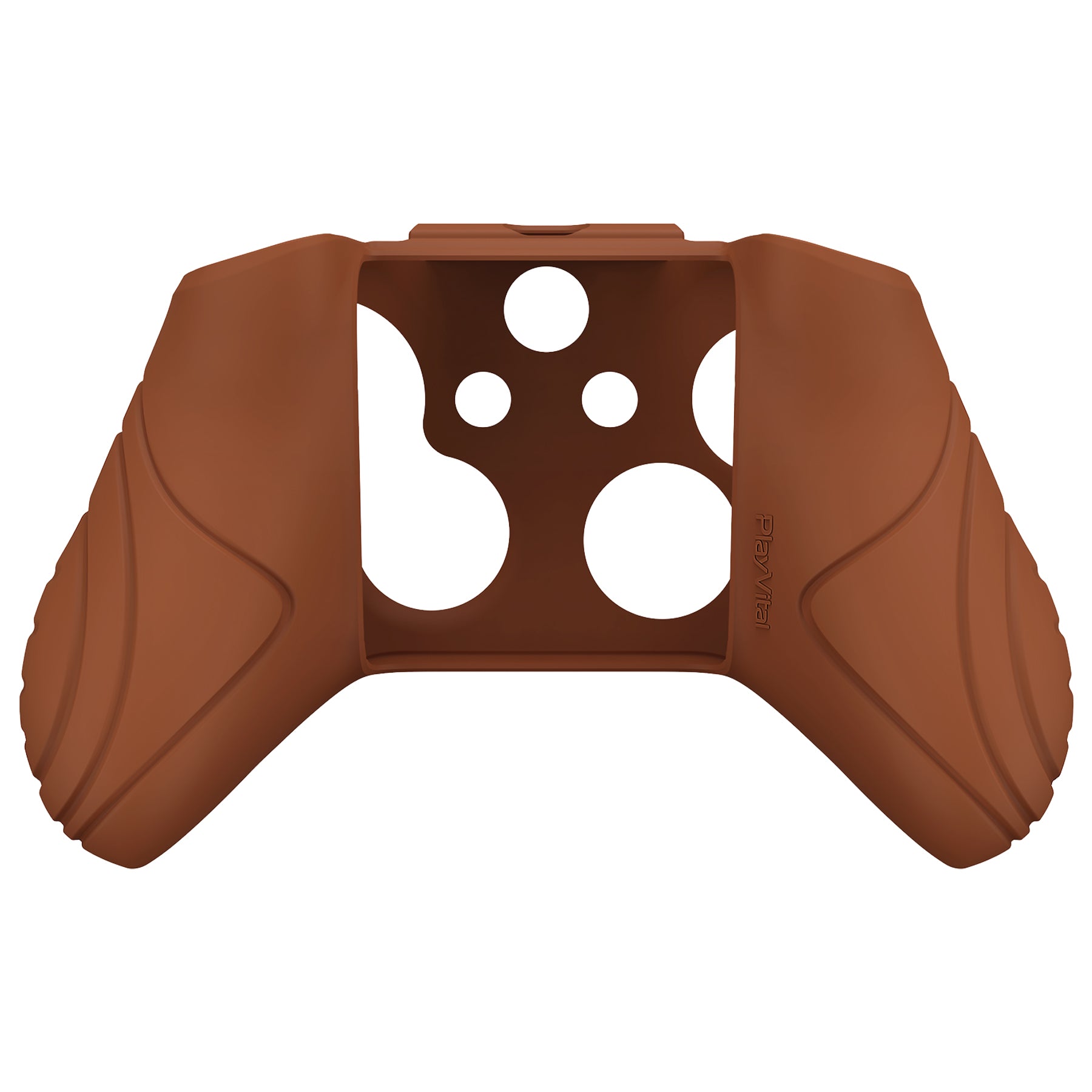 PlayVital Samurai Edition Anti Slip Silicone Case Cover with Thumb Grip Caps for Xbox One X/S Controller - Signal Brown - XOQ046 playvital