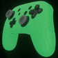 PlayVital Samurai Edition Ergonomic Anti-slip Silicone Skin Protective Case with Thumb Grip Caps for Nintendo Switch Pro Controller - Glow in Dark - Green - EBNPP007 PlayVital