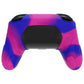 PlayVital Samurai Edition Ergonomic Anti-slip Silicone Skin Protective Case with Thumb Grip Caps for Nintendo Switch Pro Controller - Pink & Purple & Blue PlayVital