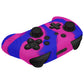 PlayVital Samurai Edition Ergonomic Anti-slip Silicone Skin Protective Case with Thumb Grip Caps for Nintendo Switch Pro Controller - Pink & Purple & Blue PlayVital