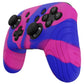 PlayVital Samurai Edition Ergonomic Anti-slip Silicone Skin Protective Case with Thumb Grip Caps for Nintendo Switch Pro Controller - Pink & Purple & Blue PlayVital