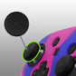 PlayVital Samurai Edition Ergonomic Anti-slip Silicone Skin Protective Case with Thumb Grip Caps for Nintendo Switch Pro Controller - Pink & Purple & Blue PlayVital