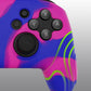 PlayVital Samurai Edition Ergonomic Anti-slip Silicone Skin Protective Case with Thumb Grip Caps for Nintendo Switch Pro Controller - Pink & Purple & Blue PlayVital
