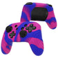 PlayVital Samurai Edition Ergonomic Anti-slip Silicone Skin Protective Case with Thumb Grip Caps for Nintendo Switch Pro Controller - Pink & Purple & Blue PlayVital