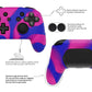 PlayVital Samurai Edition Ergonomic Anti-slip Silicone Skin Protective Case with Thumb Grip Caps for Nintendo Switch Pro Controller - Pink & Purple & Blue PlayVital