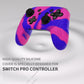 PlayVital Samurai Edition Ergonomic Anti-slip Silicone Skin Protective Case with Thumb Grip Caps for Nintendo Switch Pro Controller - Pink & Purple & Blue PlayVital